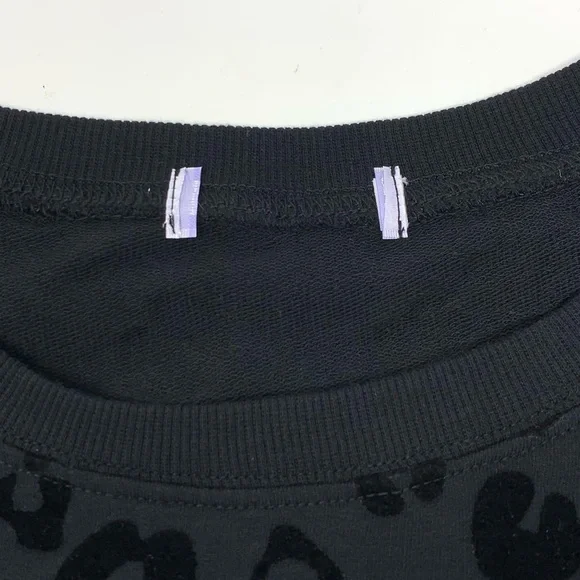 Z Supply Black Flocked Leopard Velvet embossed Top Sweatshirt size XS - Picture 15 of 15